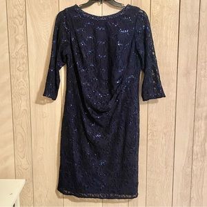 Eliza J. Lace Sequin Studded Midi Dress